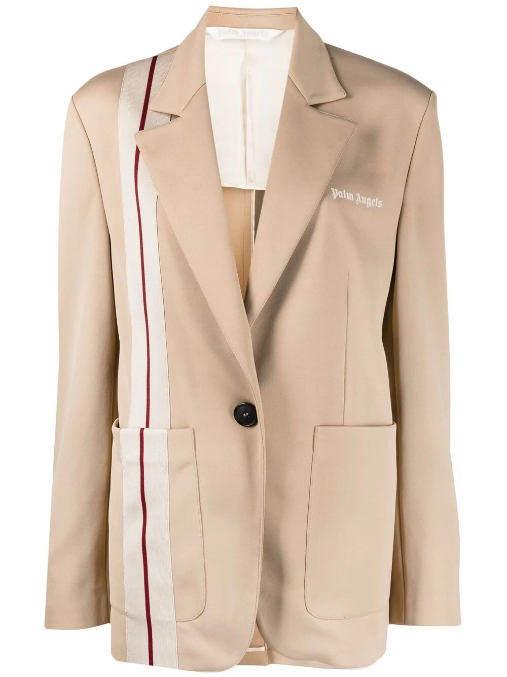 stripe-detail single-breasted blazer - 1