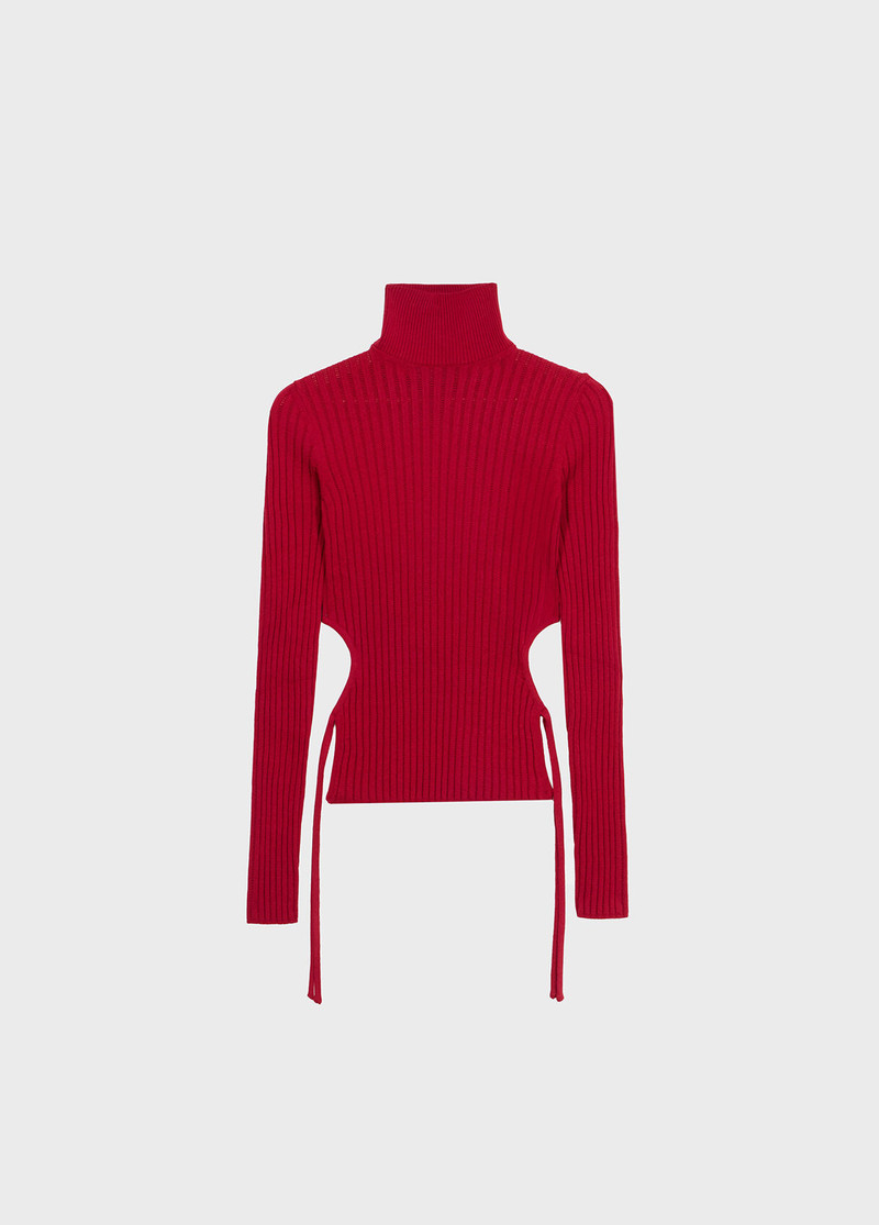 RIBBED TOP WITH CUT-OUT AND TIES 1