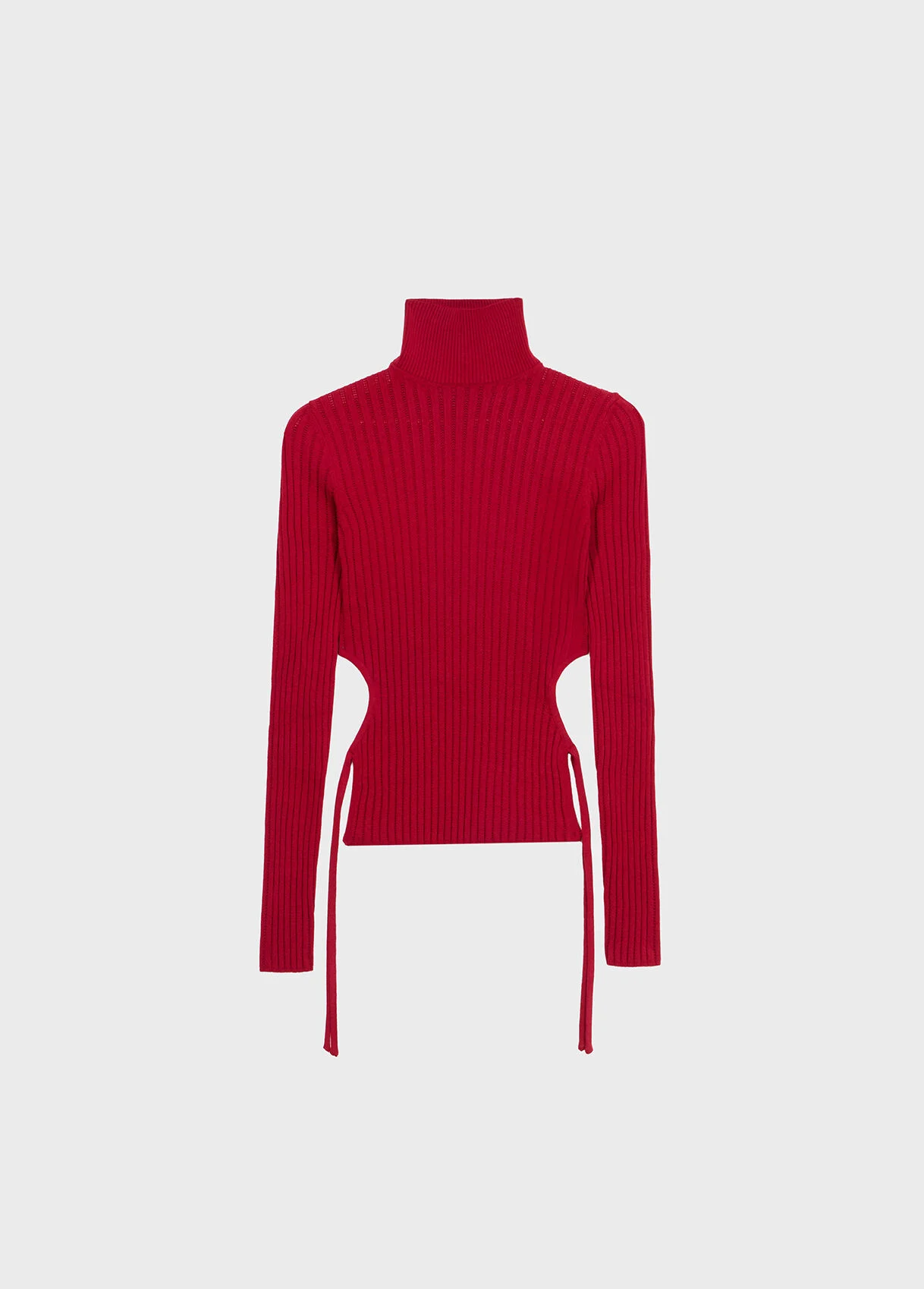 RIBBED TOP WITH CUT-OUT AND TIES - 1