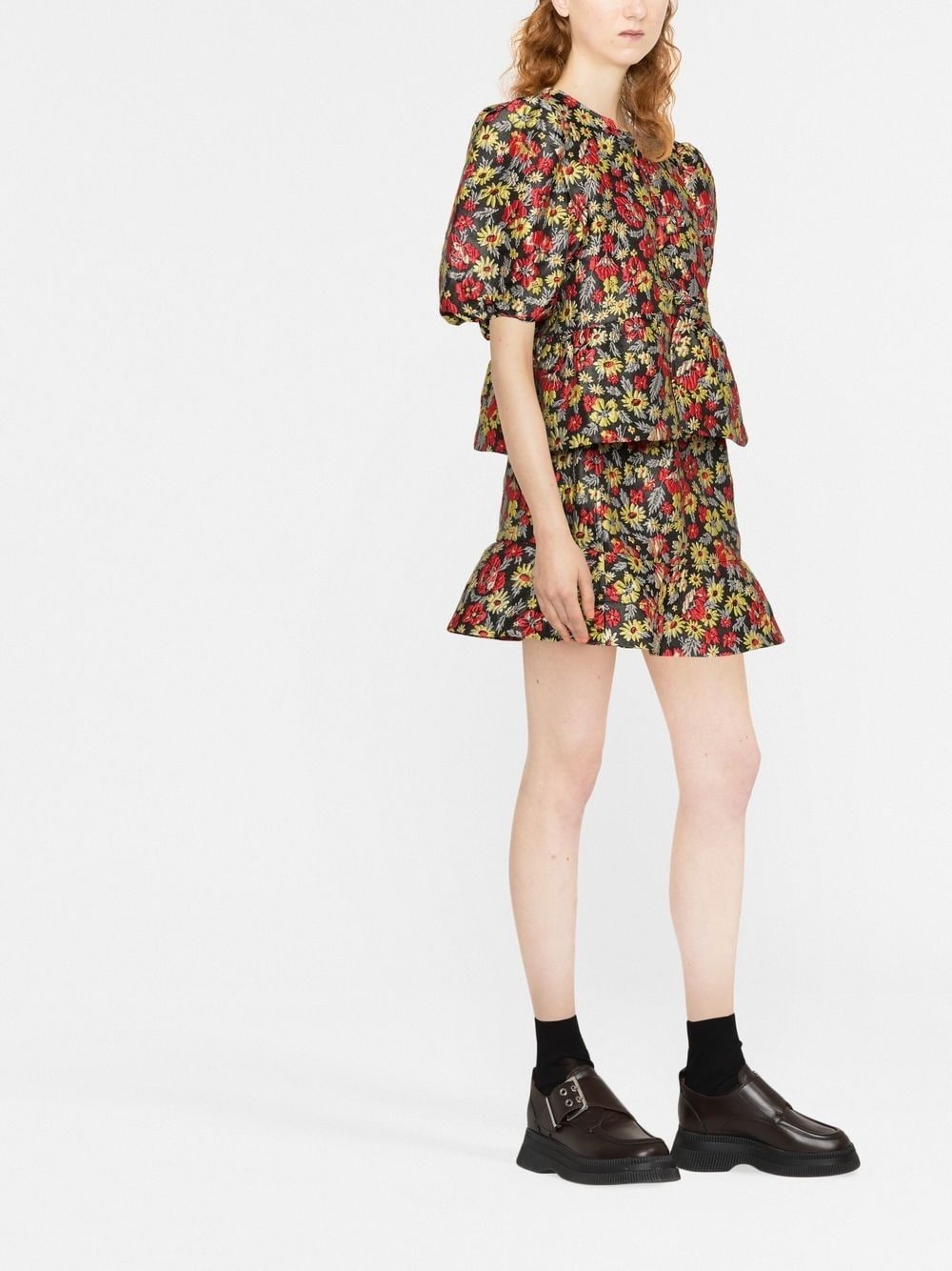 floral-print skirt - 4