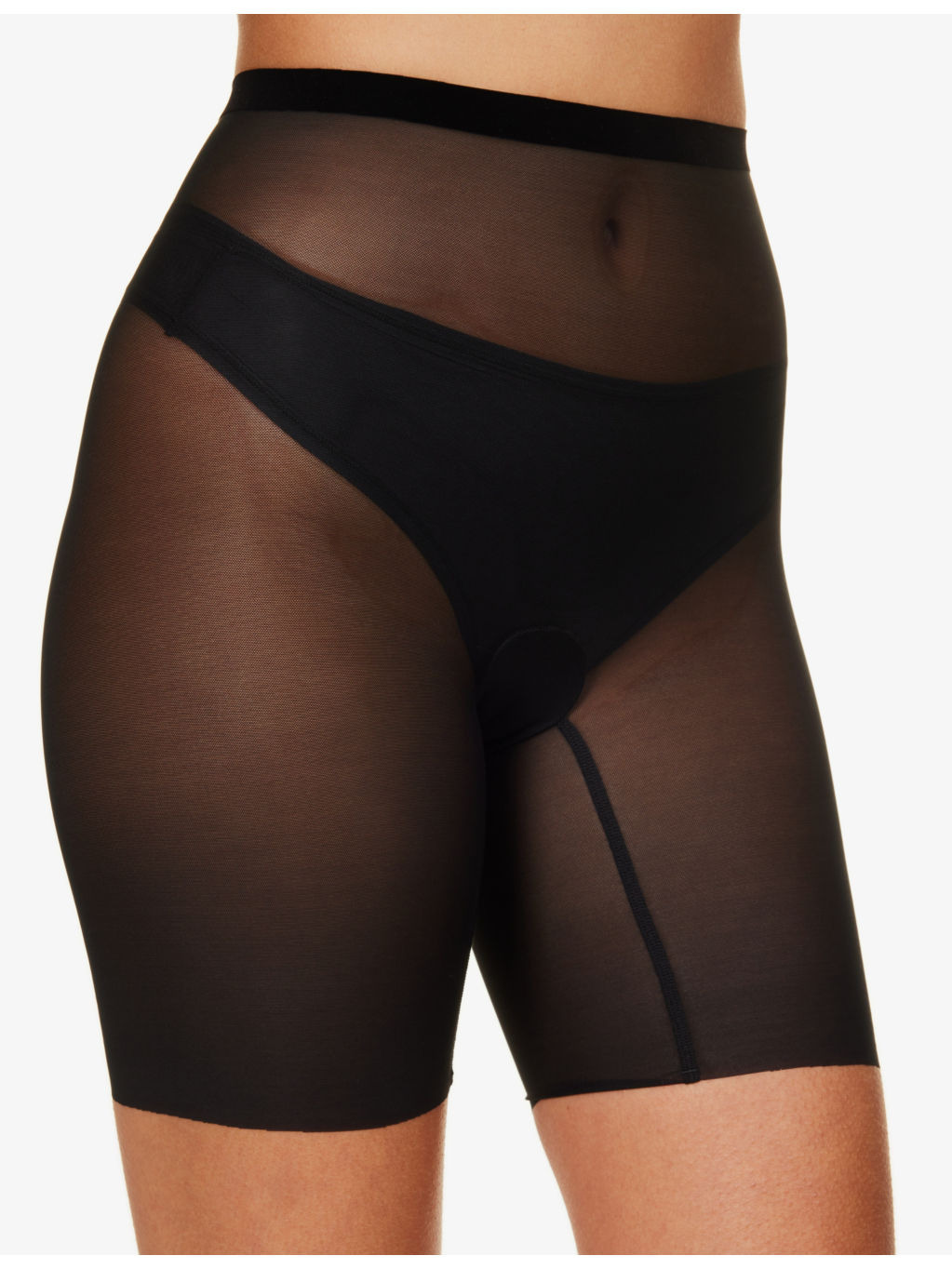Semi-sheer high-rise stretch-tulle shorts - 5