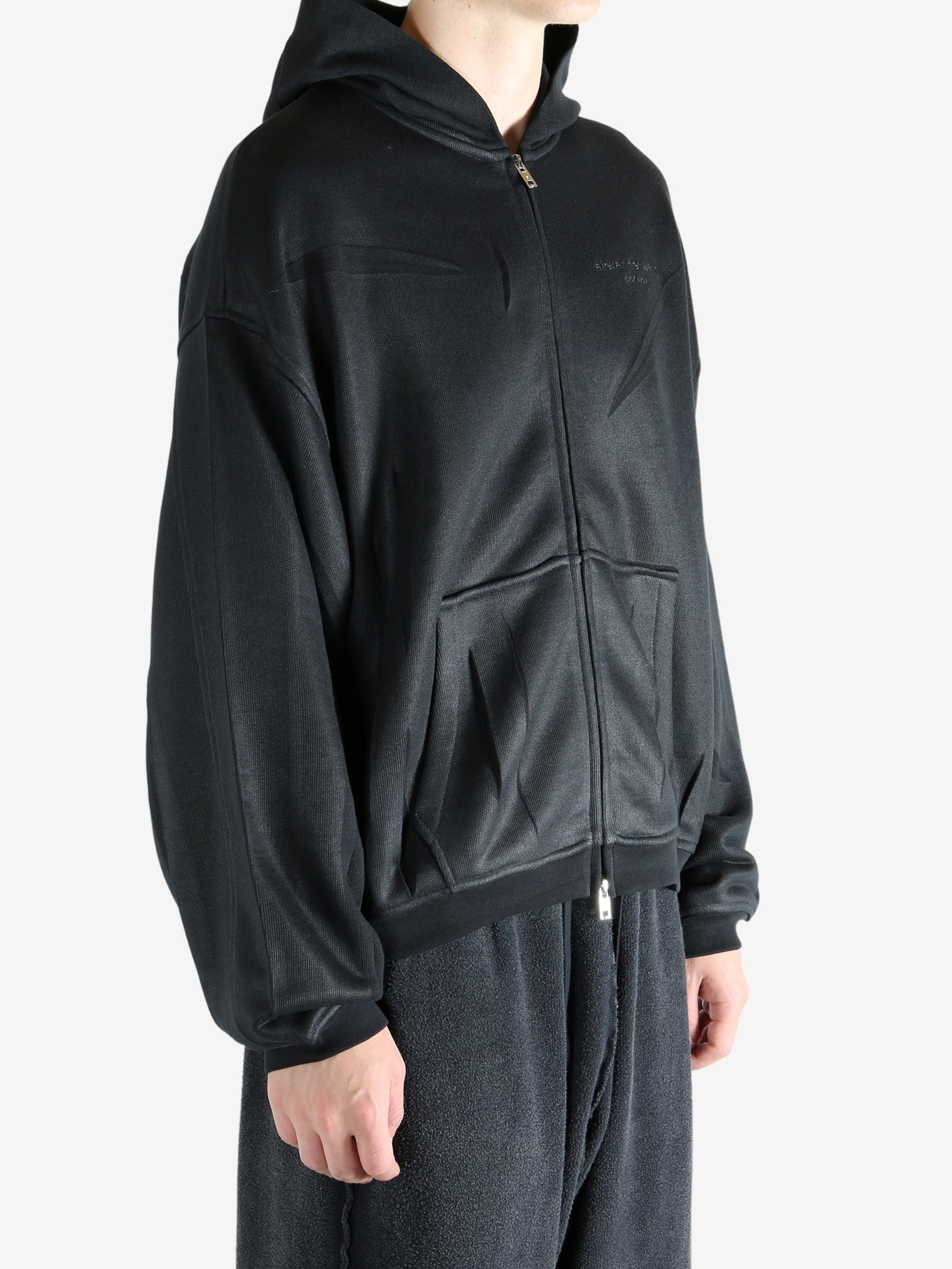 ALEXANDER WANG - Unisex Creased Zip Up Hoodie - 2