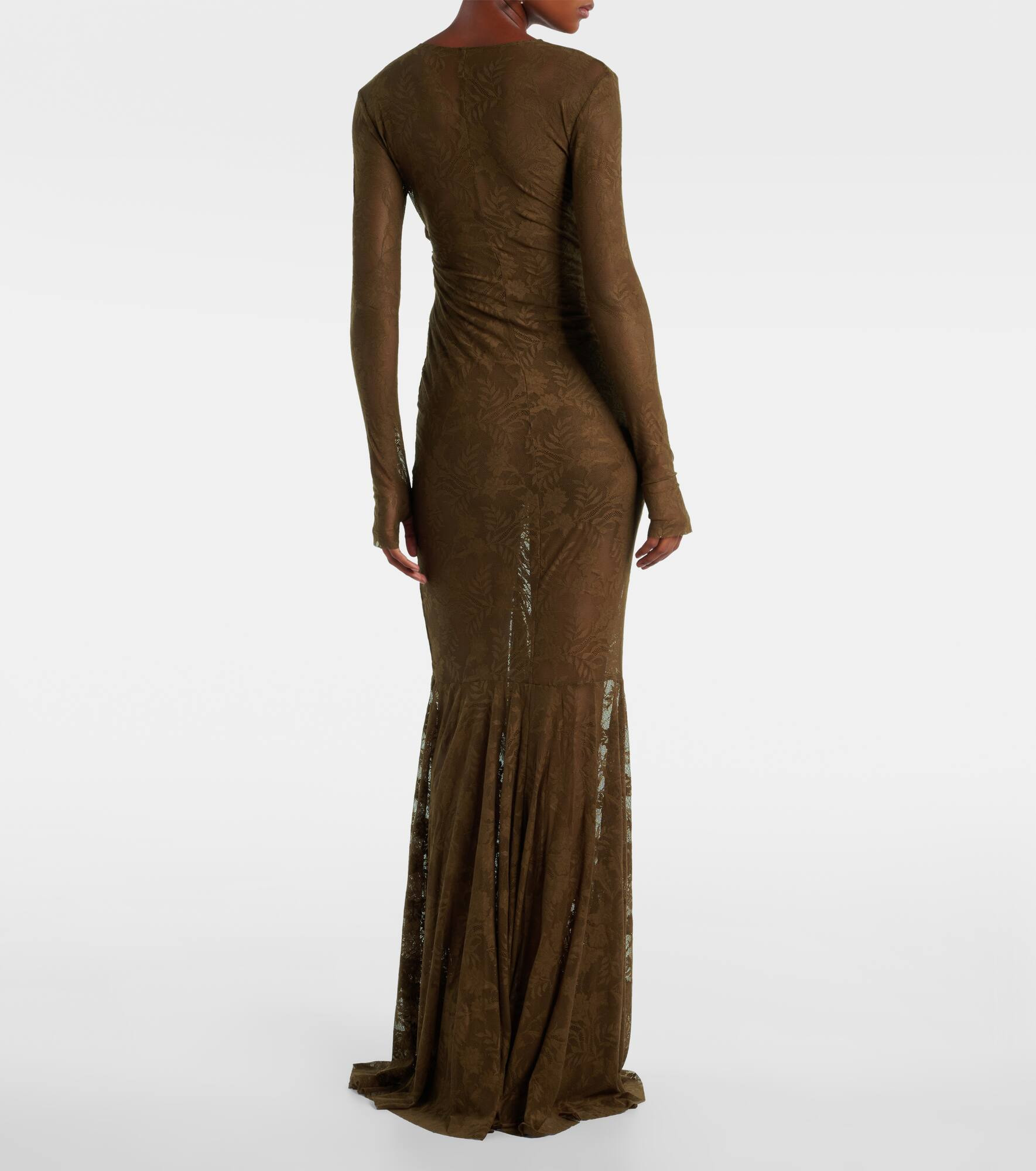 Ruched lace gown - 3