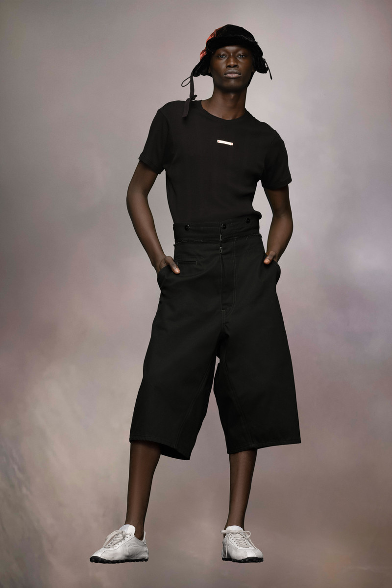 Spliced cotton shorts 1