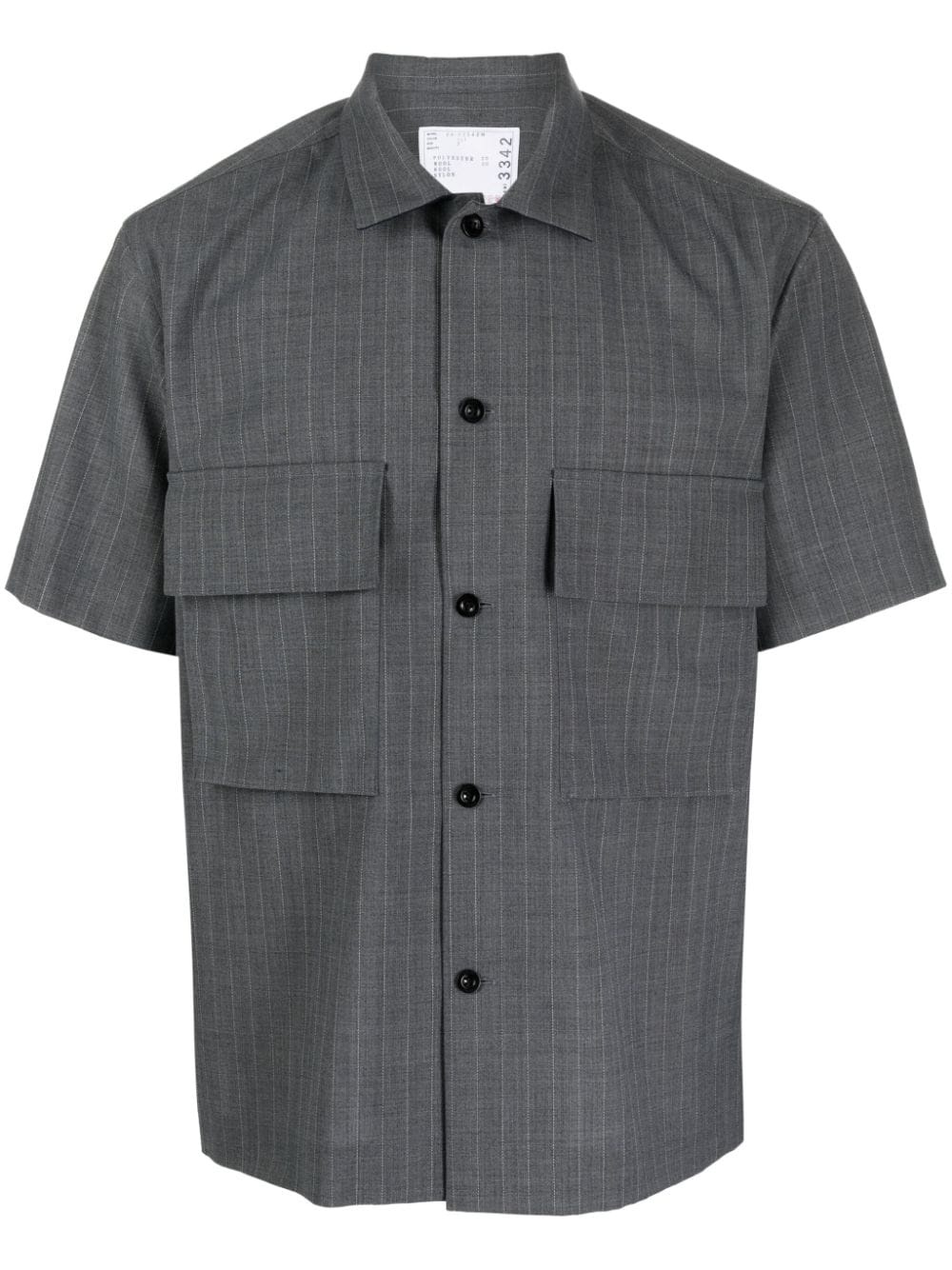 pinstriped wool-blend shirt - 1