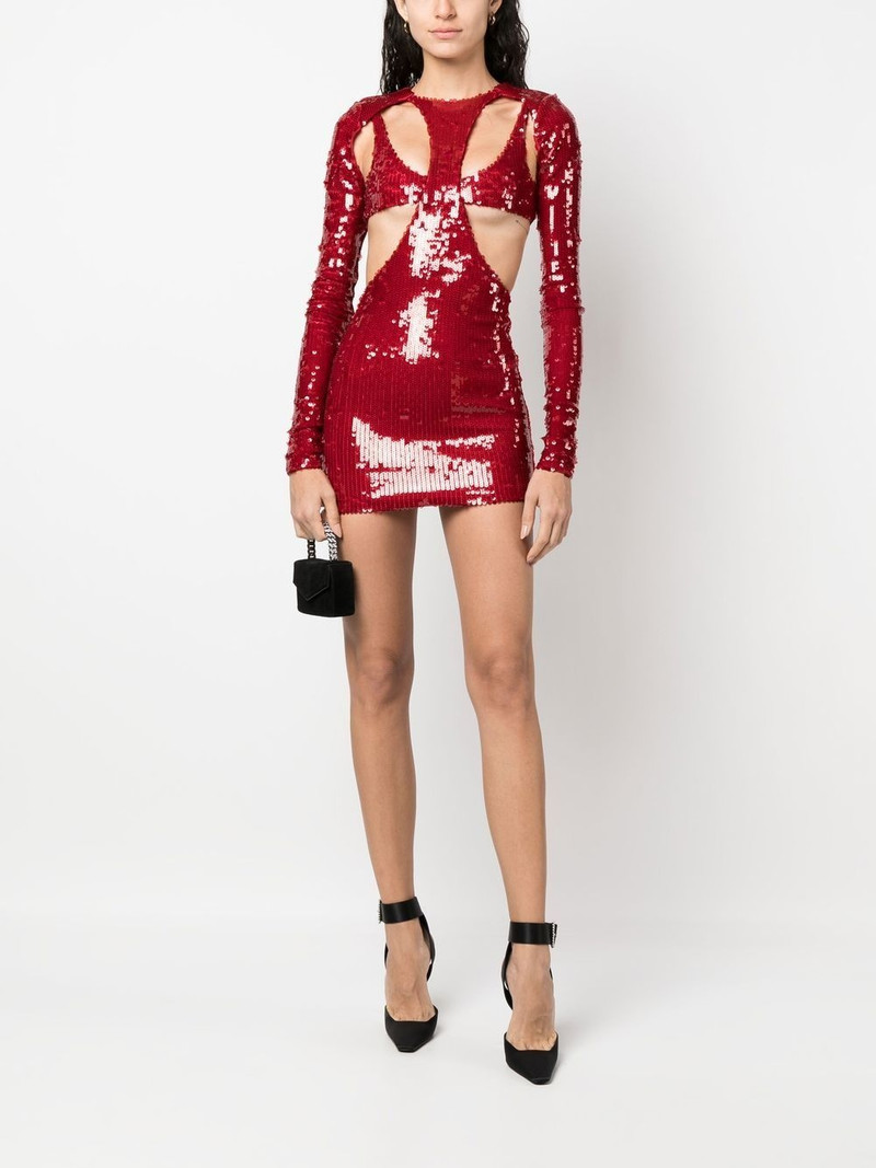 LaQuan Smith sequinned cut-out minidress outlook