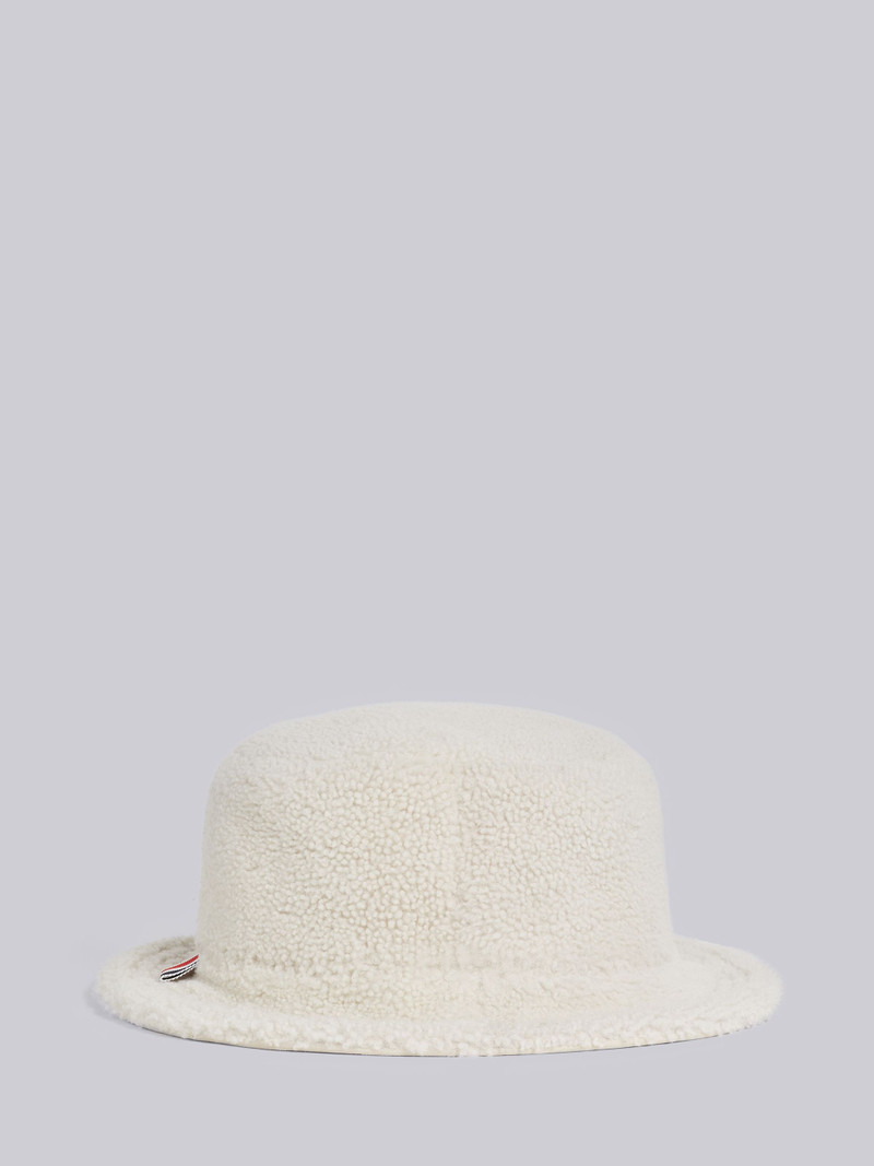 White Shearling Bucket Hat 3