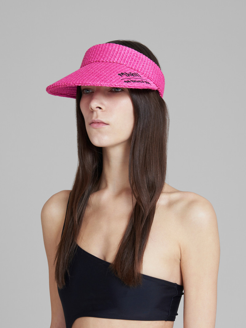 Marni MARNI X NO VACANCY INN - FUCHSIA VISOR IN RAFFIA FABRIC outlook