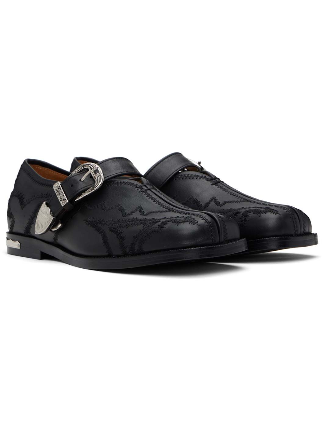 Black Leather Loafers - 4