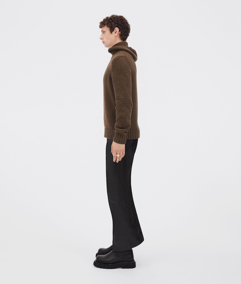 Bottega Veneta wool and cashmere textured hooded jumper outlook