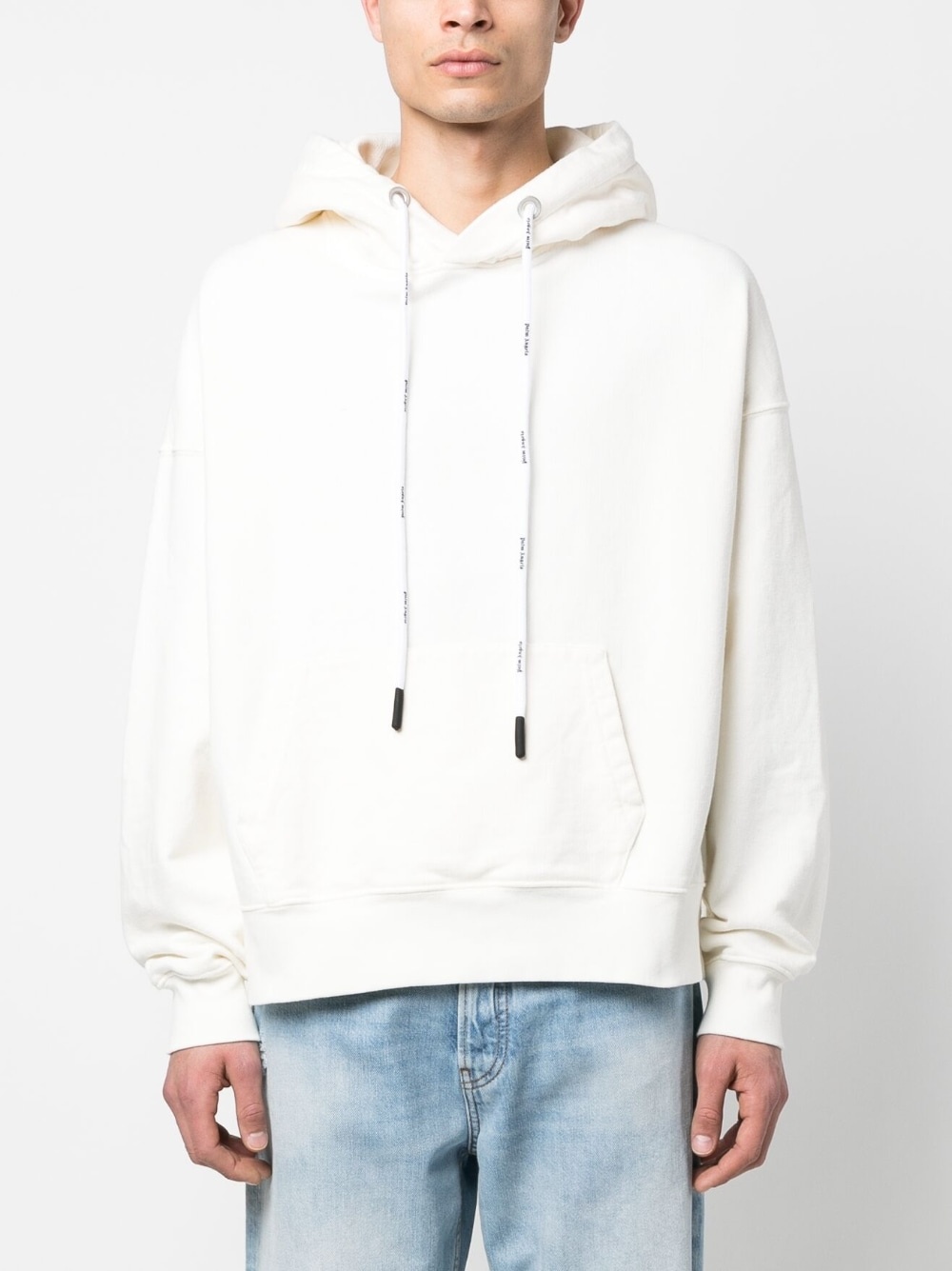 logo-detail cotton hoodie - 3