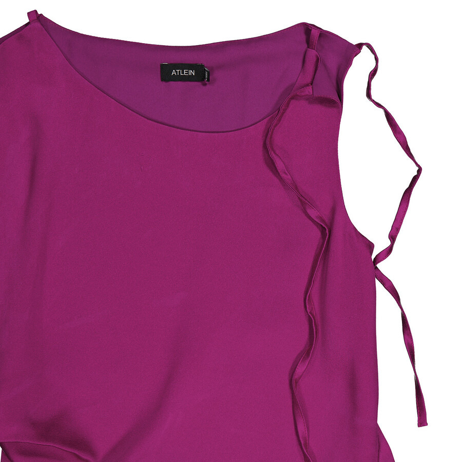 Atlein Ladies Purple Cowl Neck Satin Top, Brand Size 36 (US Size 2) - 7