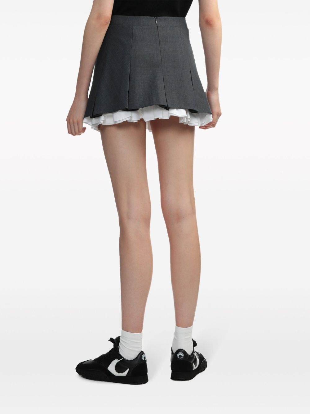 ruffled-trim pleated miniskirt - 4
