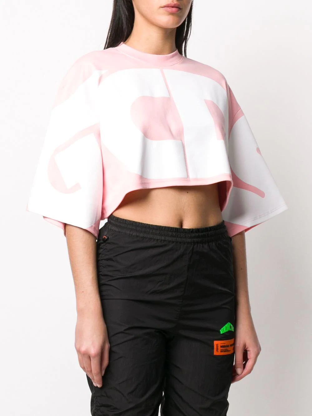 oversized logo cropped top - 3