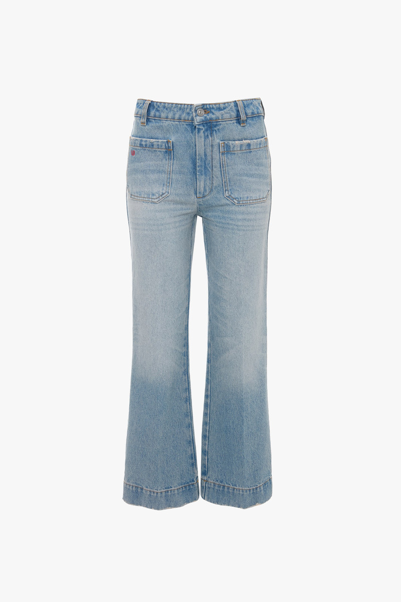 Cropped Kick Alina High Waisted Jean In Pale Blue Wash - 1