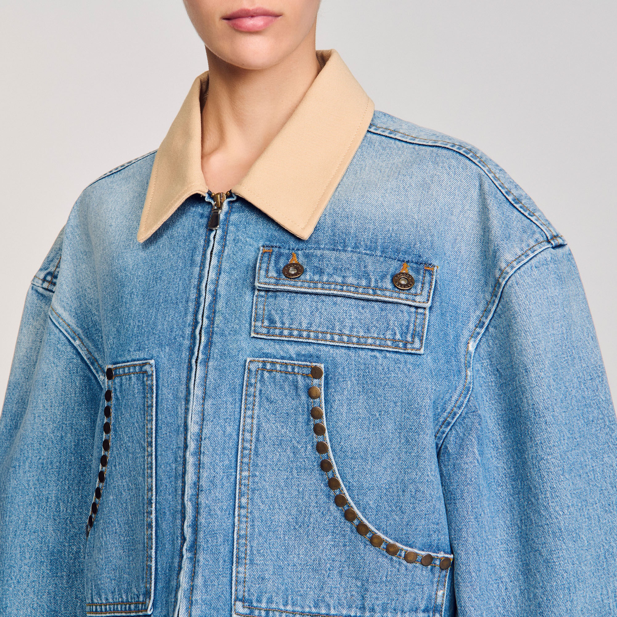 DENIM JACKET WITH STUDS - 3