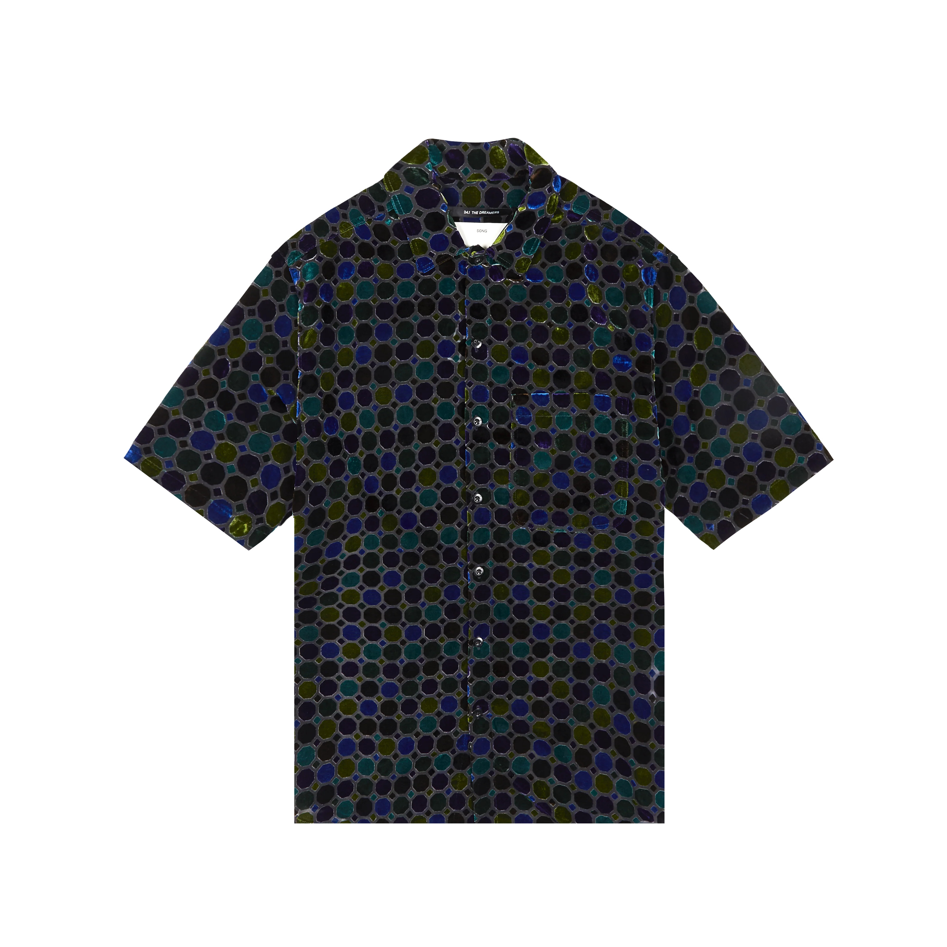 Song For The Mute Short Sleeve Oversize Shirt In Printed Velour - 1