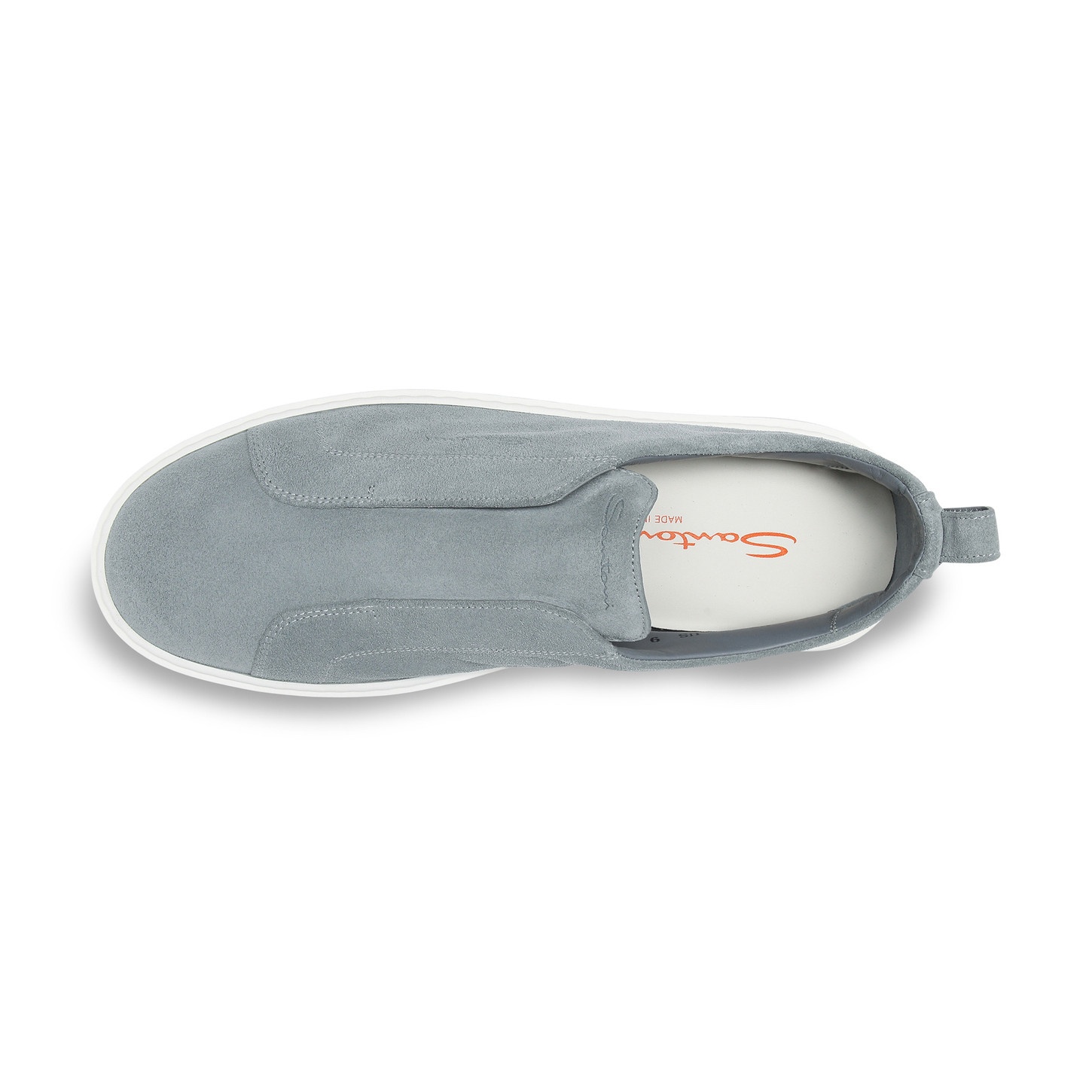 Men's light blue suede slip-on sneaker - 4