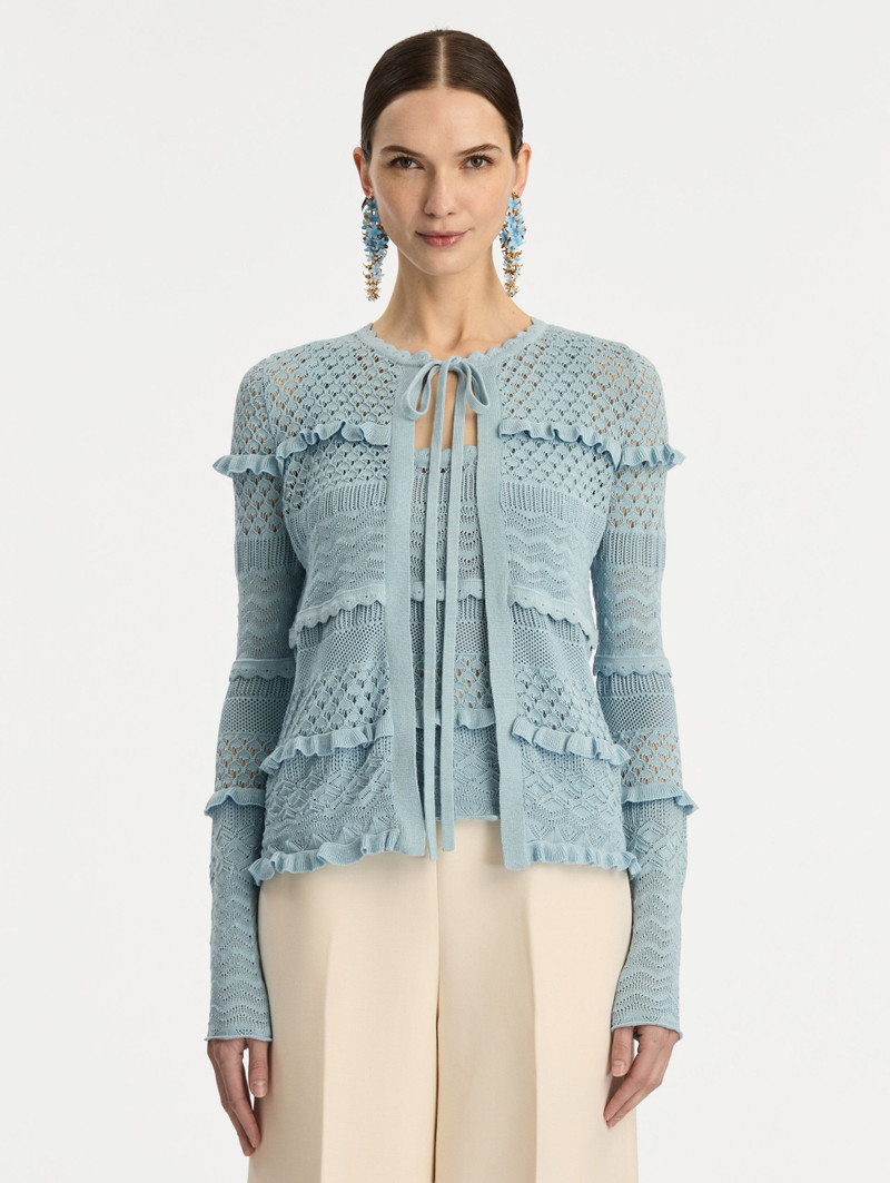 Oscar de la Renta SCALLOP TRIM CARDIGAN outlook