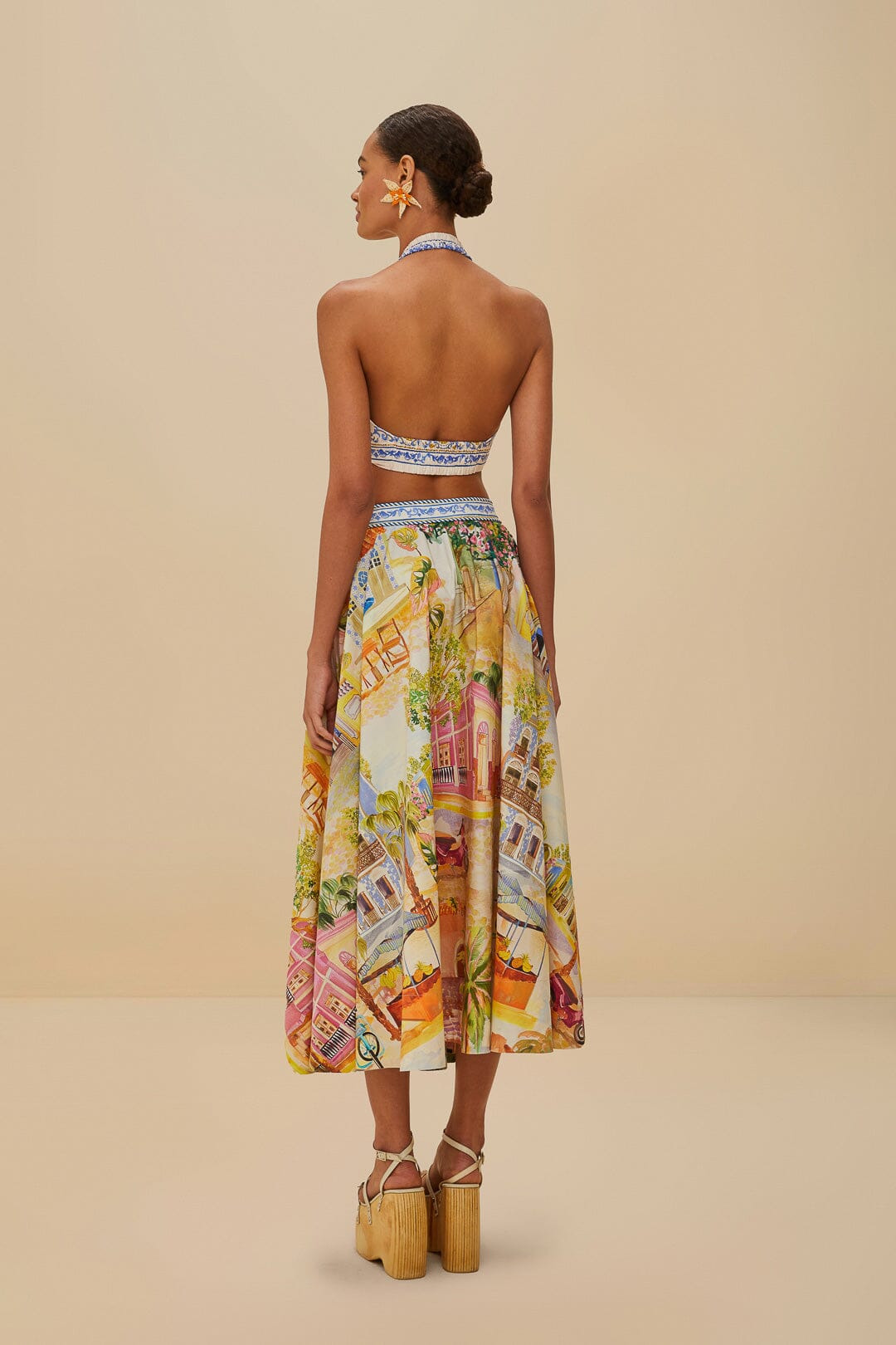 Multicolor Aracati Organic Cotton Midi Skirt - 3