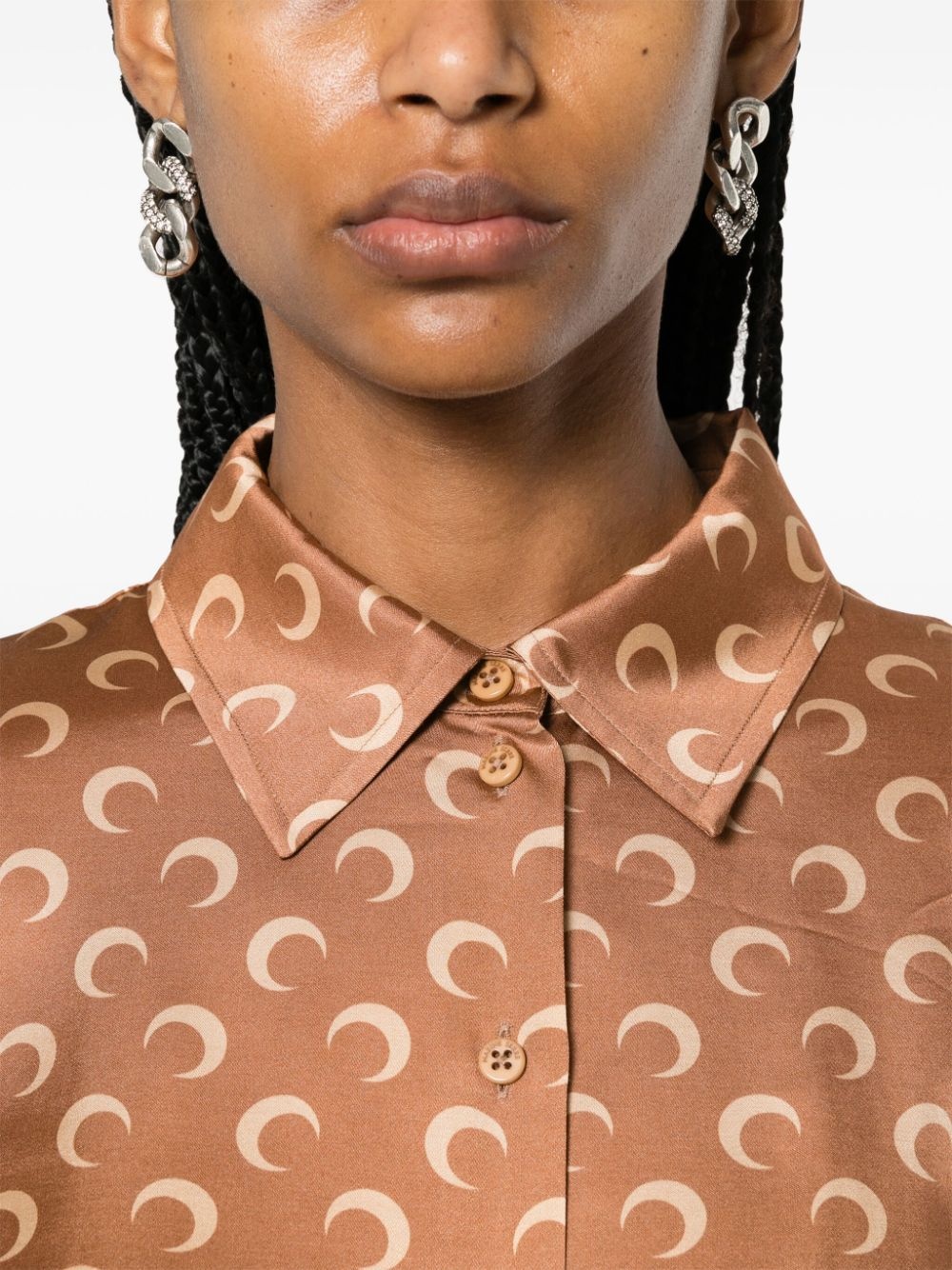 crescent moon-print shirt - 5