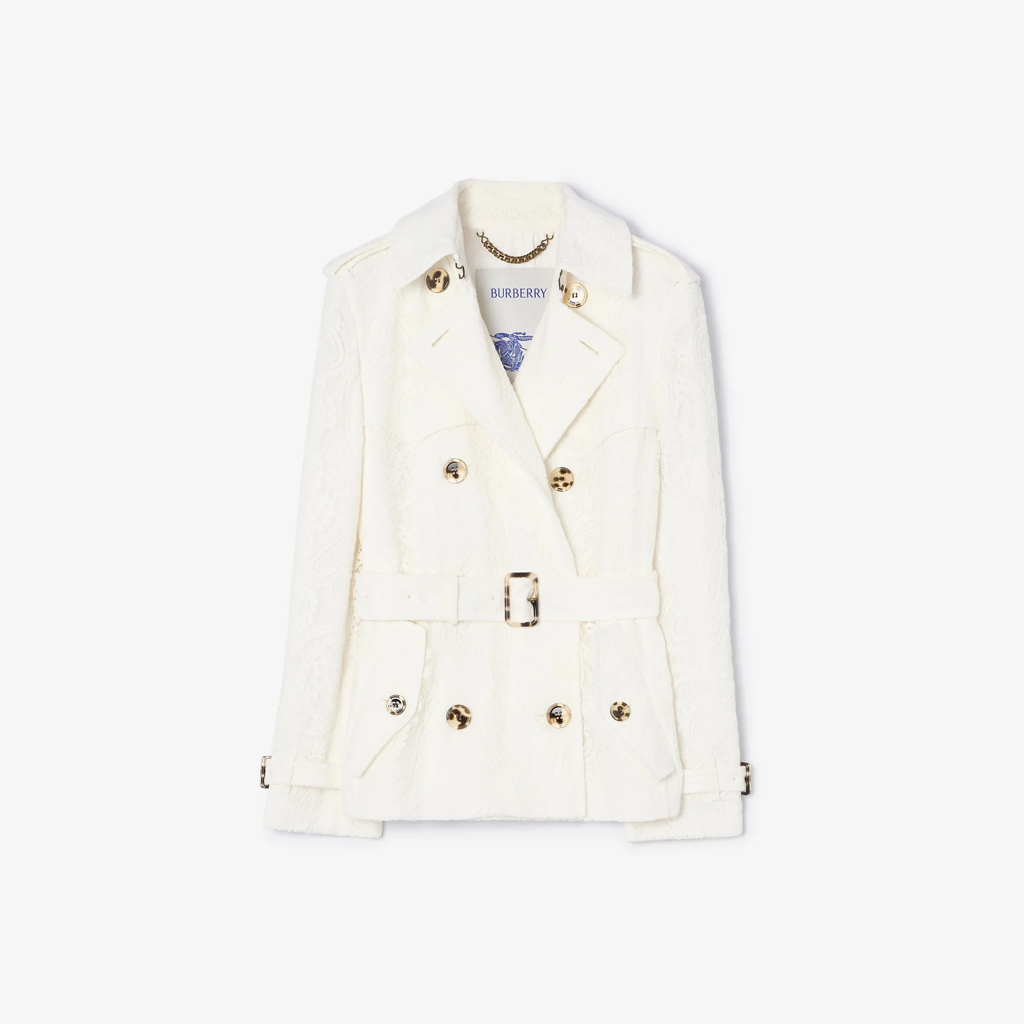 Short Paisley Lace Foxfield Trench Coat - 1