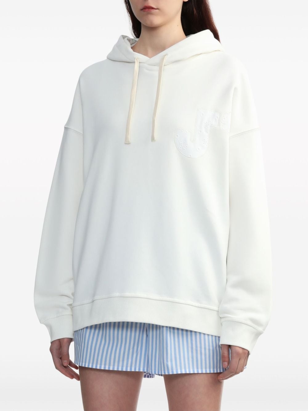 slogan-print cotton hoodie - 3