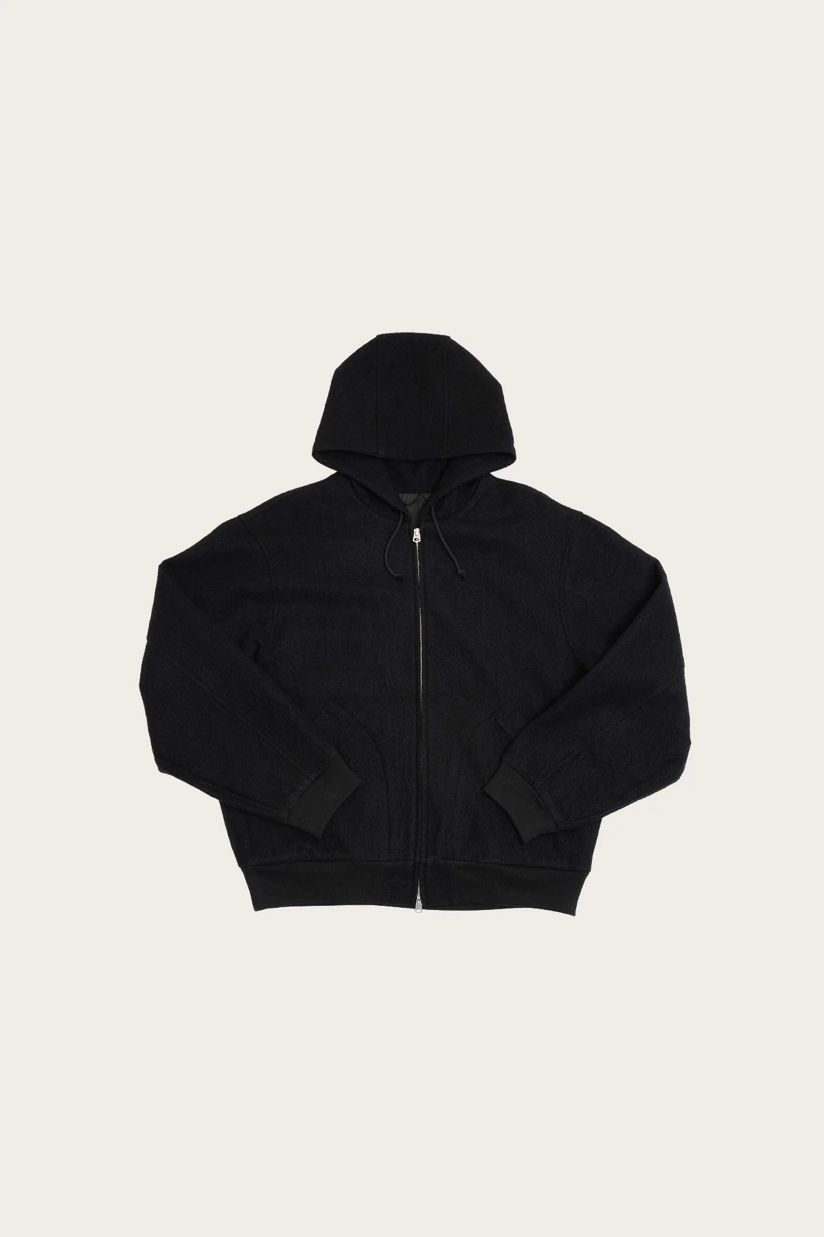 Parka - Black Piece Dyed Wool Twill - 1