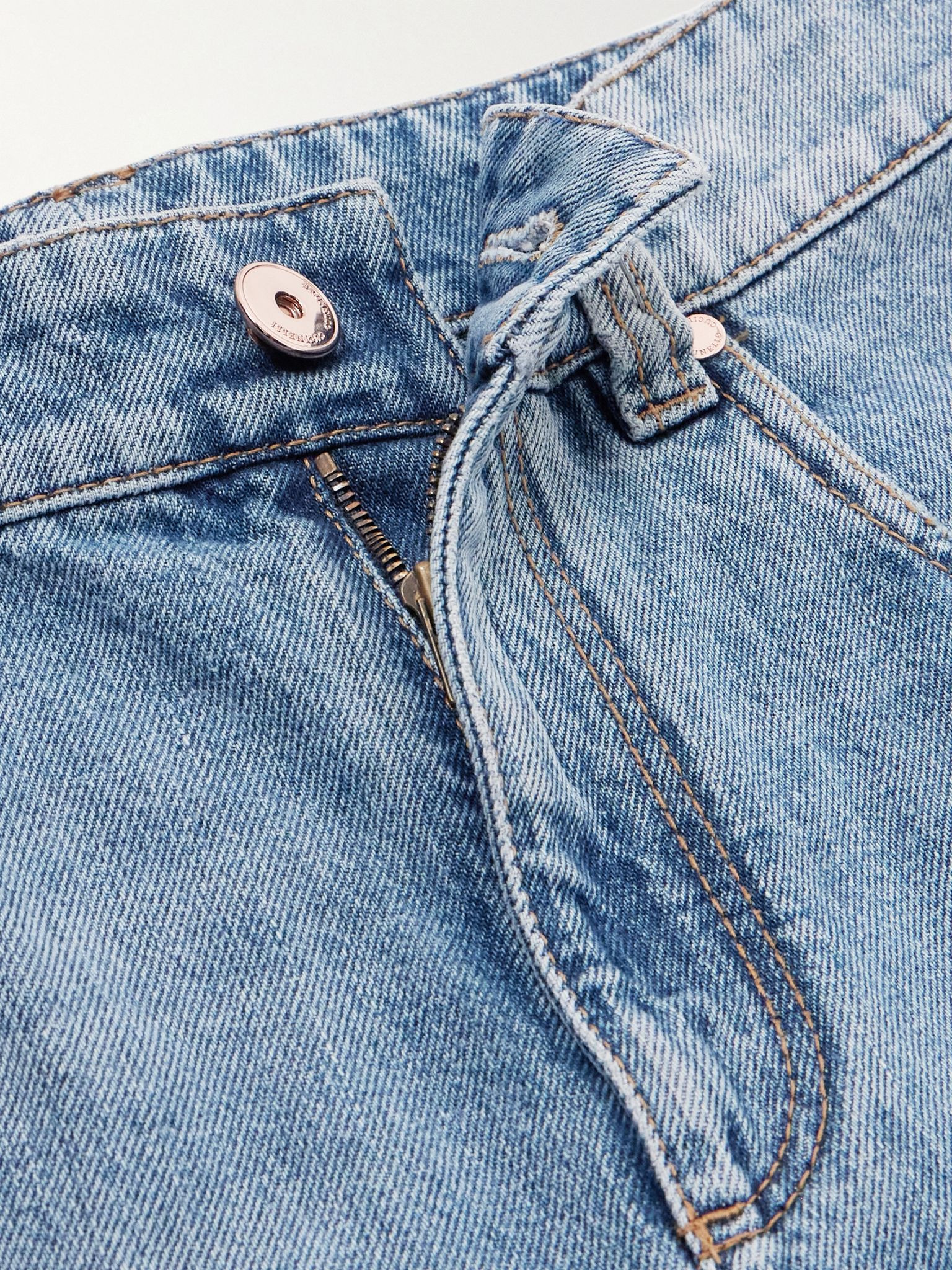 Bead-embellished cropped straight-leg jeans Light denim - 5