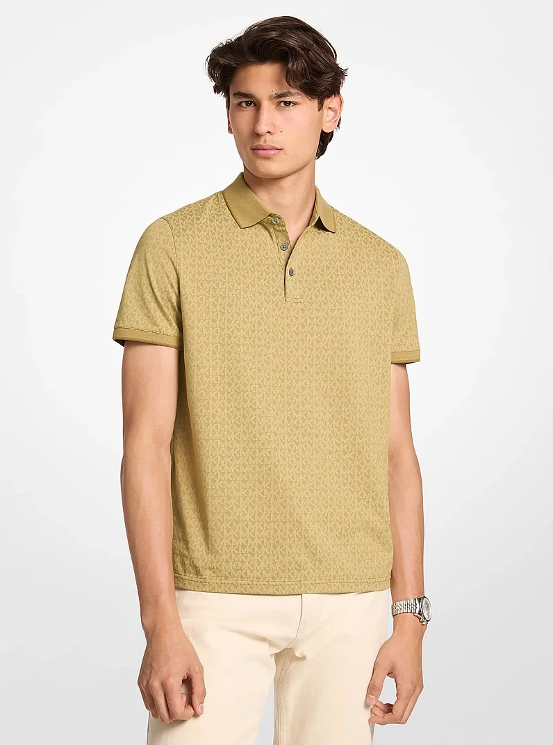 Greenwich Signature Logo Print Cotton Polo Shirt - 1