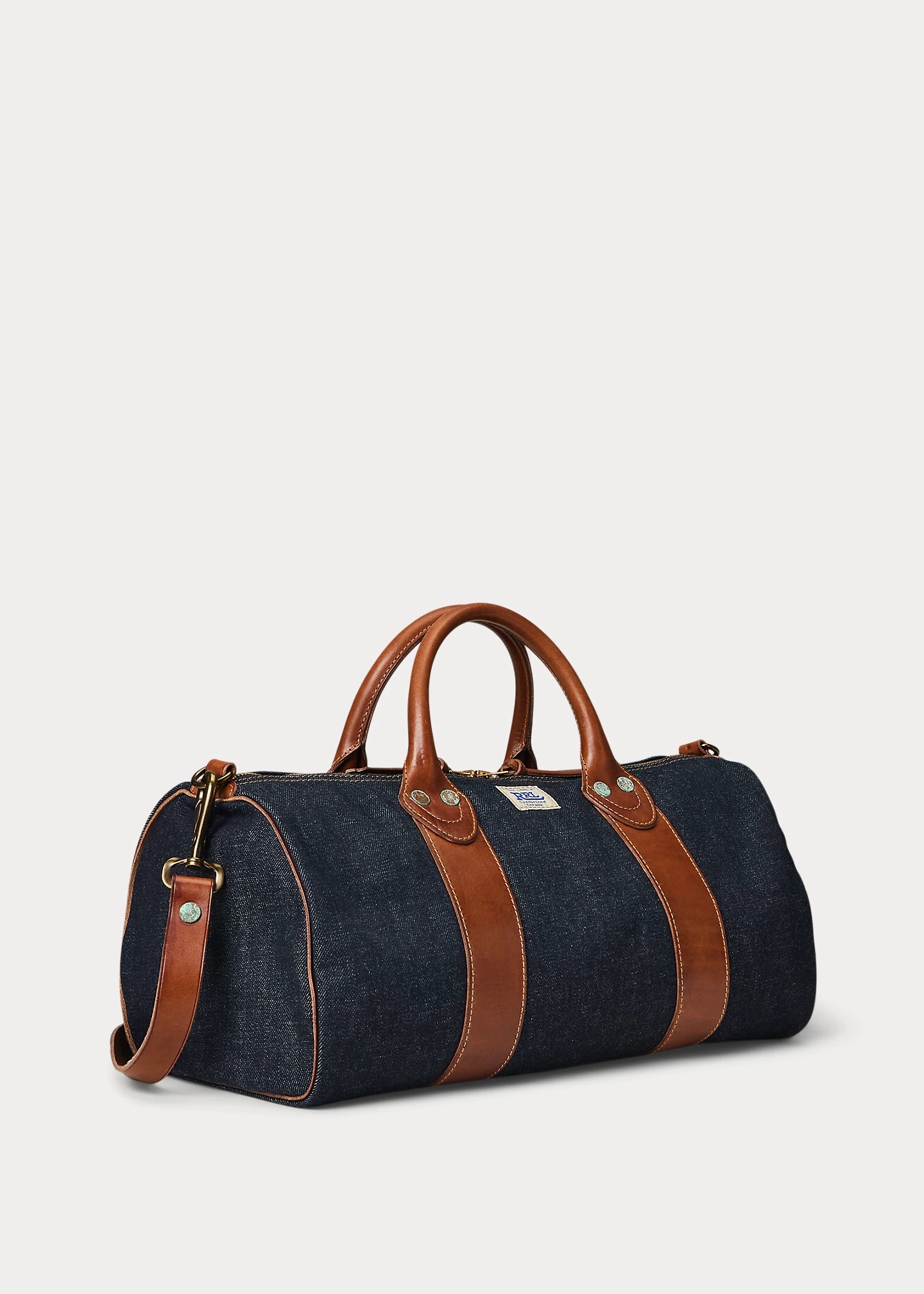 Leather-Trim Indigo Denim Duffel - 2