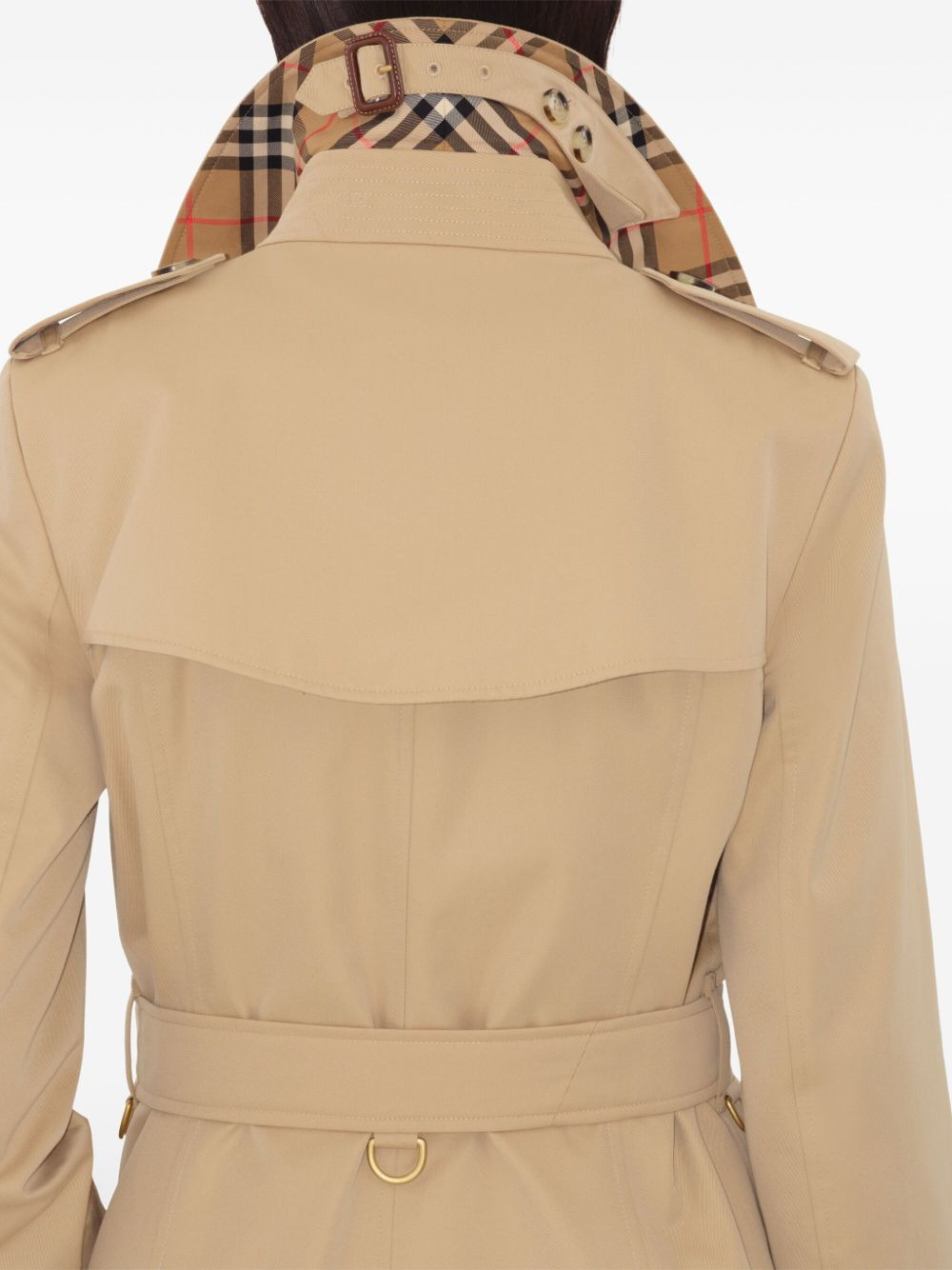 belted double-breasted trench coat - 5