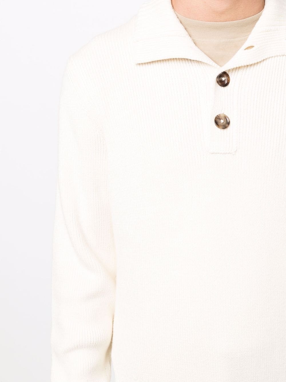 button-up roll-neck sweater - 5