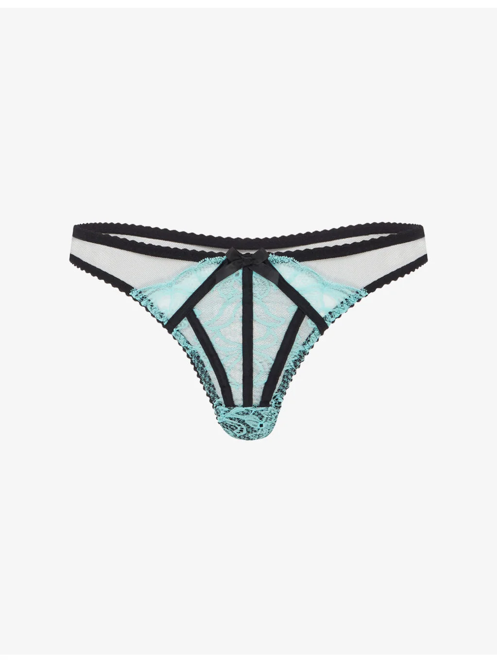 Rozlyn Trixie Mesh And Lace Thong - 1