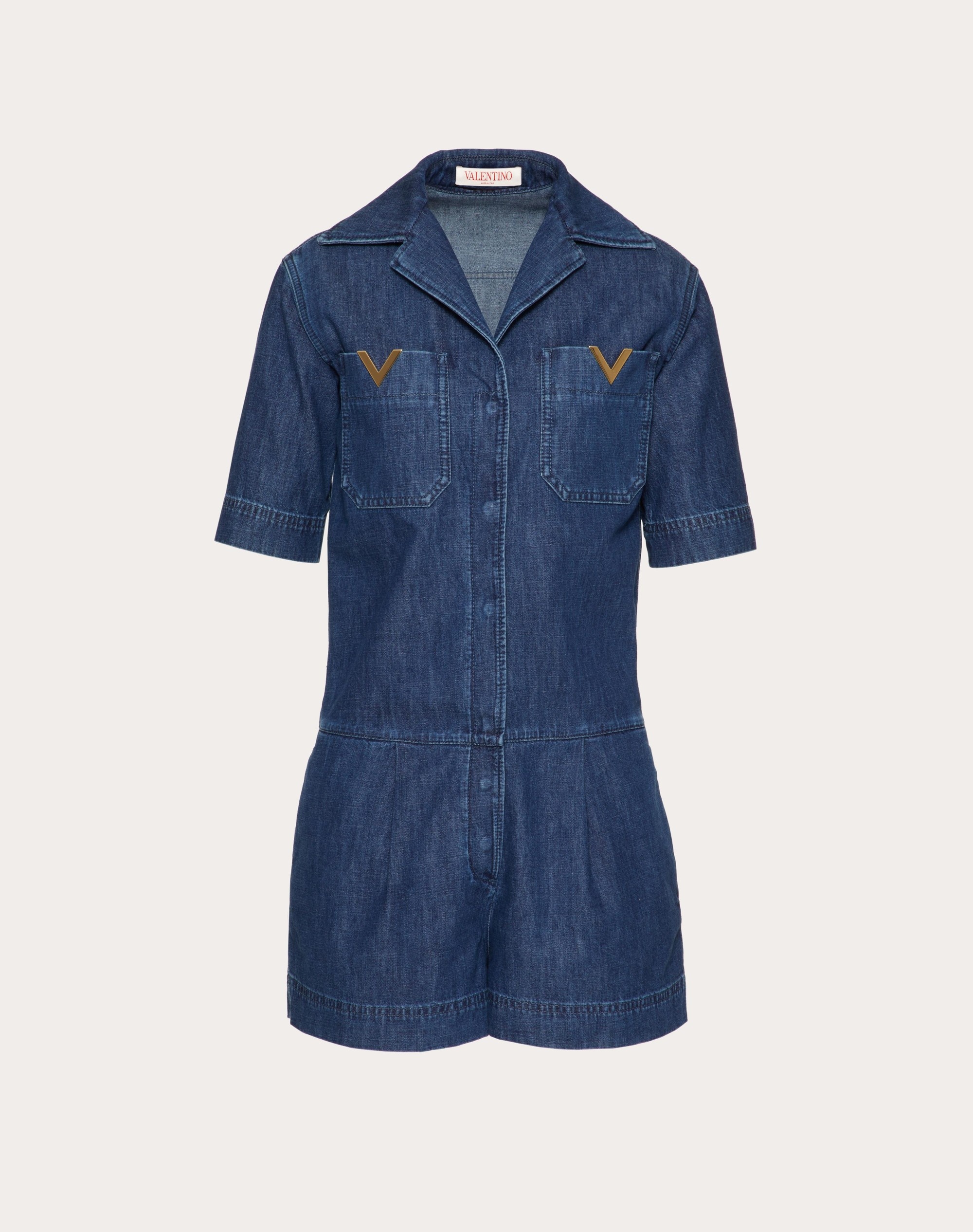 CHAMBRAY DENIM JUMPSUIT - 1