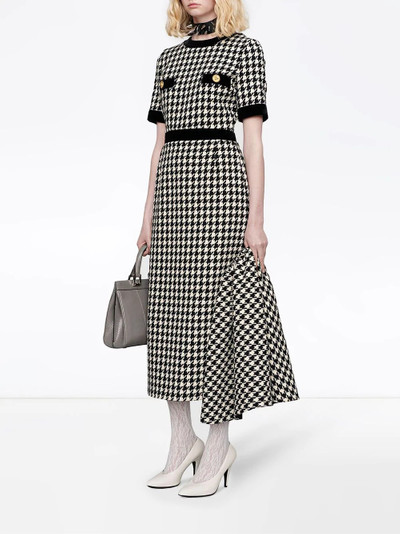 GUCCI houndstooth cape dress outlook