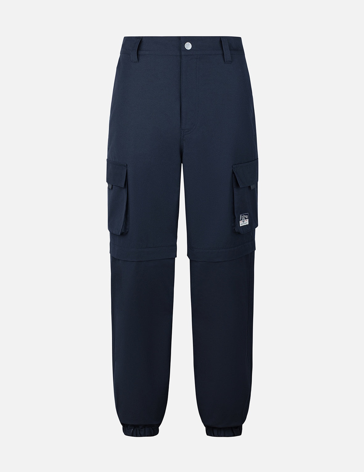 Kamon and Logo Prints Detachable Leg Panel Fashion Fit  Woven Cargo Jogger - 2