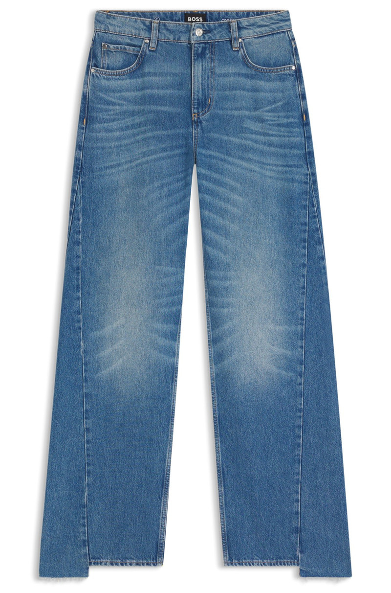 RELAXED-FIT JEANS IN INDIGO DENIM WITH STEPPED HEMS 1