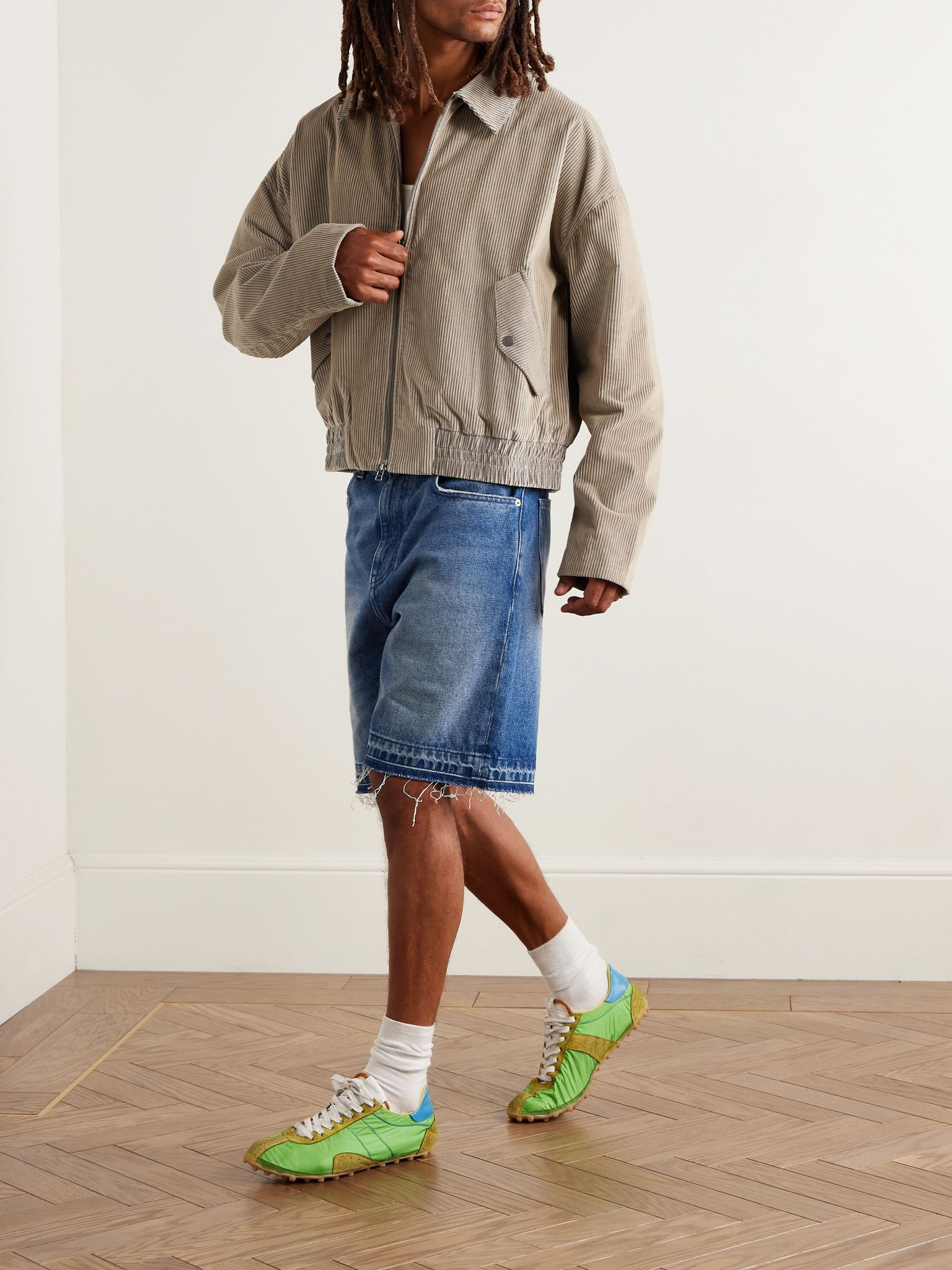 Cotton-Corduroy Blouson Jacket Gray - 2