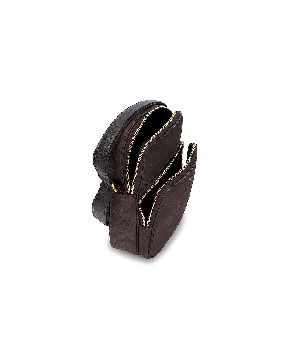 Stamped Croc Small Double Zip Messenger - 4