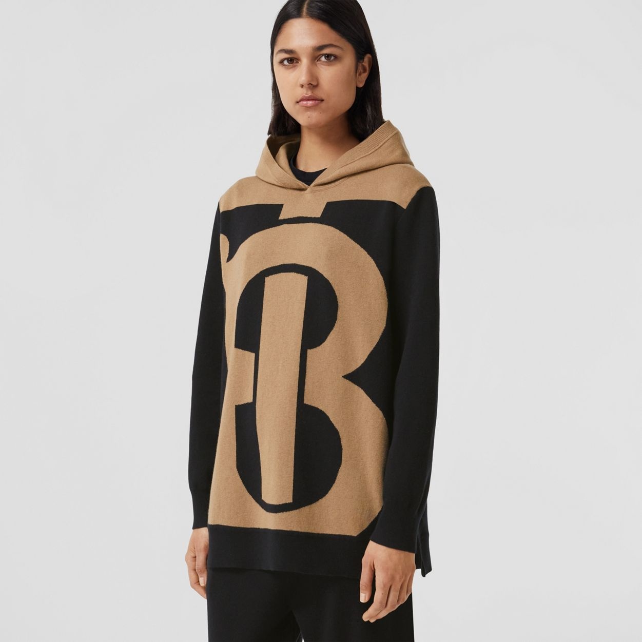 Monogram Motif Cashmere Blend Hoodie - 2