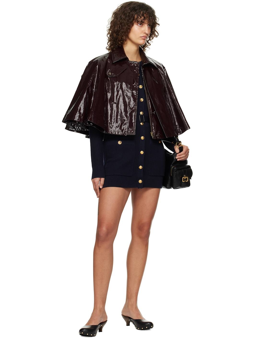 Brown Short Cape Jacket - 5