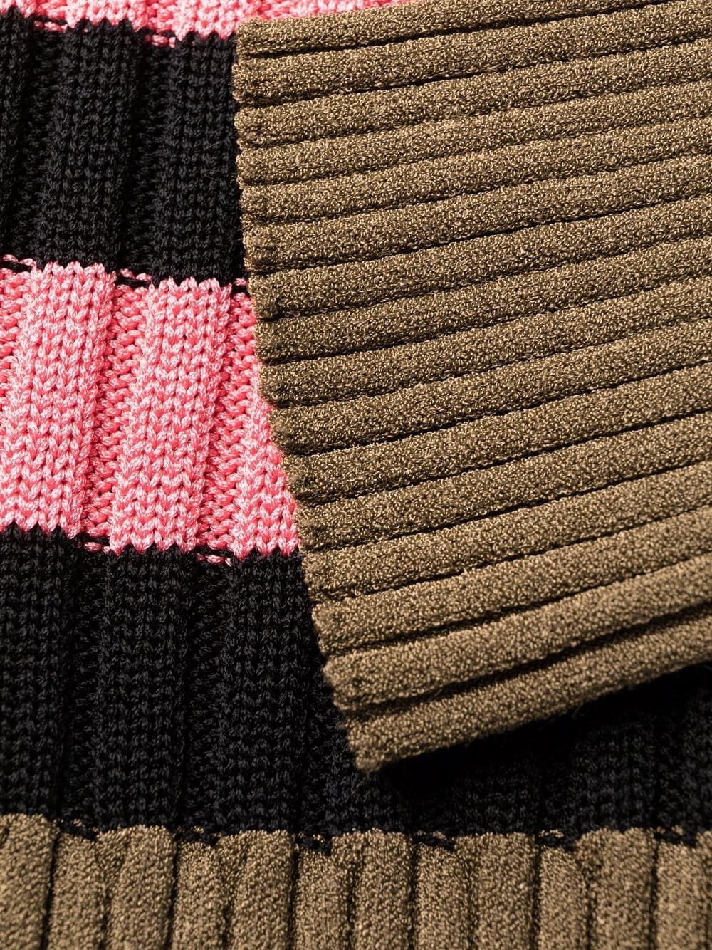 striped colour-block ribbed-knit dress - 7
