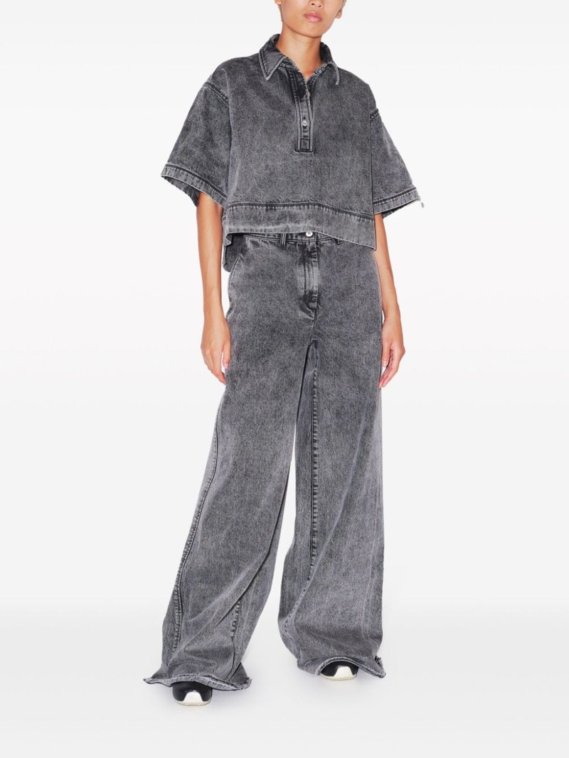 ROSETTA GETTY cropped denim polo top outlook