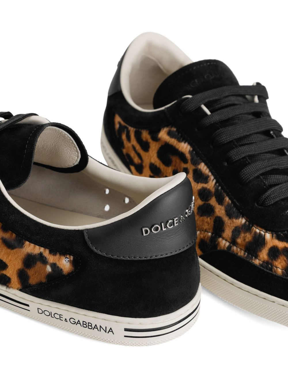 leopard-print suede trainers - 3