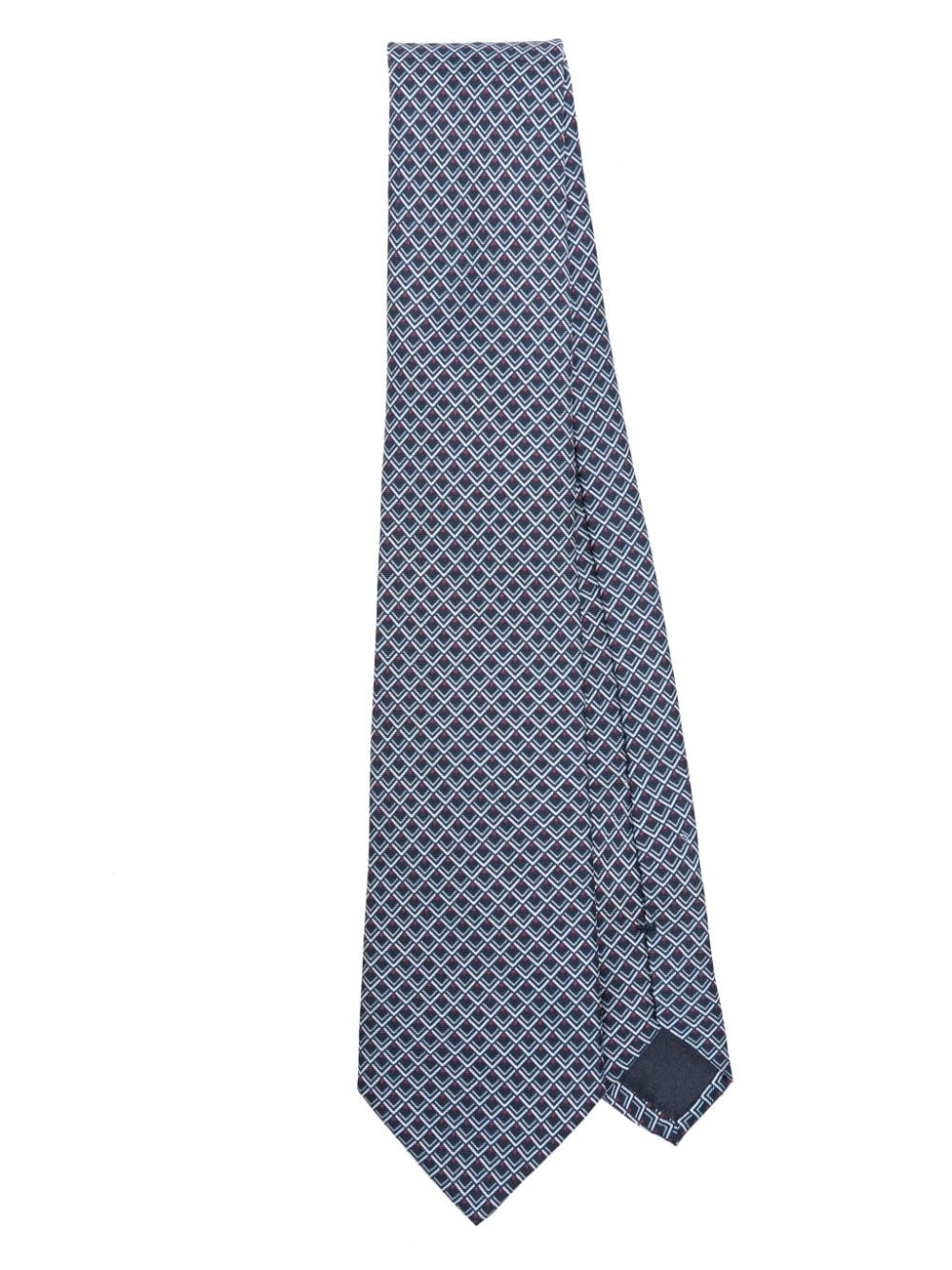 graphic-print organic silk tie - 1