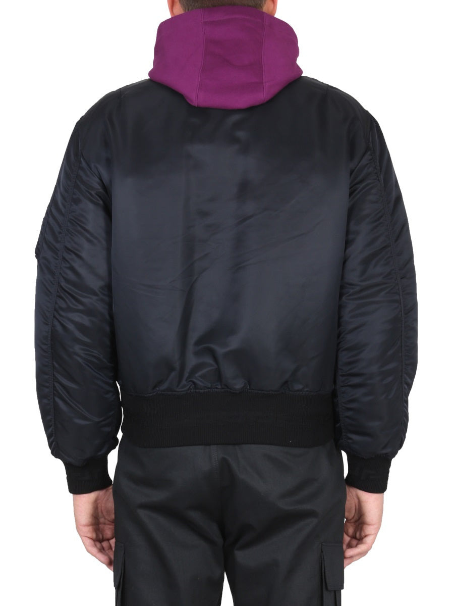 Versace Men Bomber Jacket With Applied Logo - 3