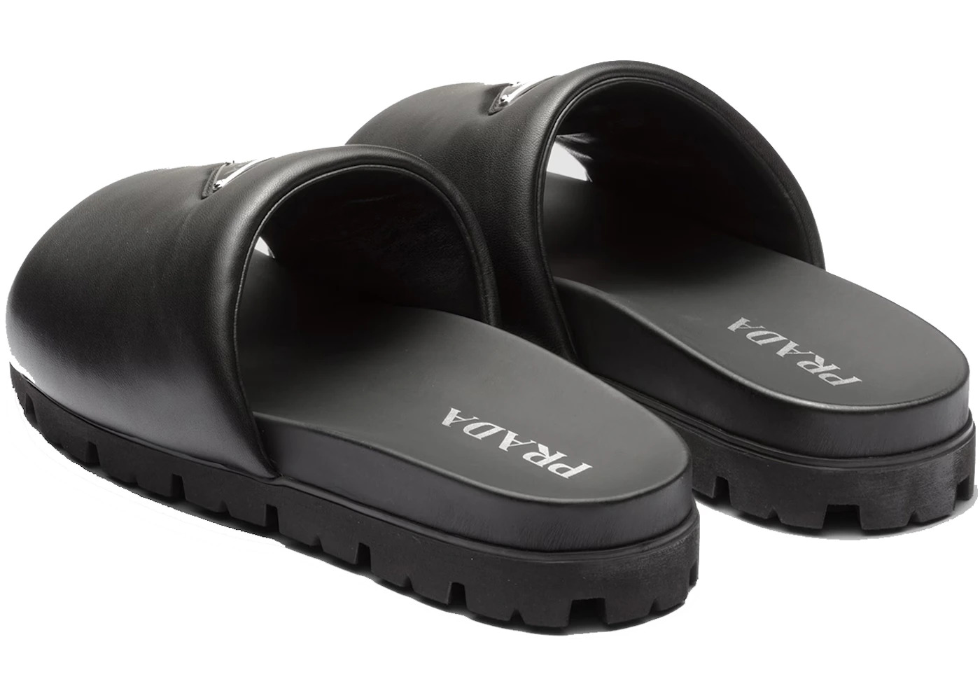 Prada Padded Slides Black Nappa Leather (Men's) - 3