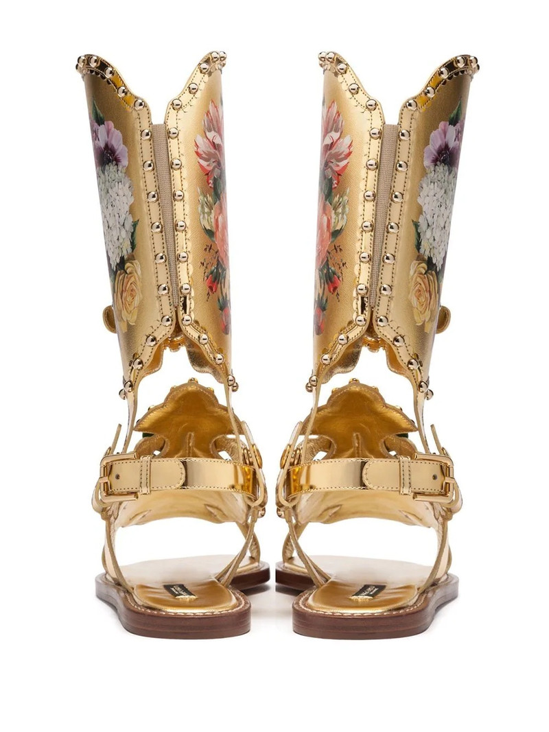 floral-print gladiator sandals 3