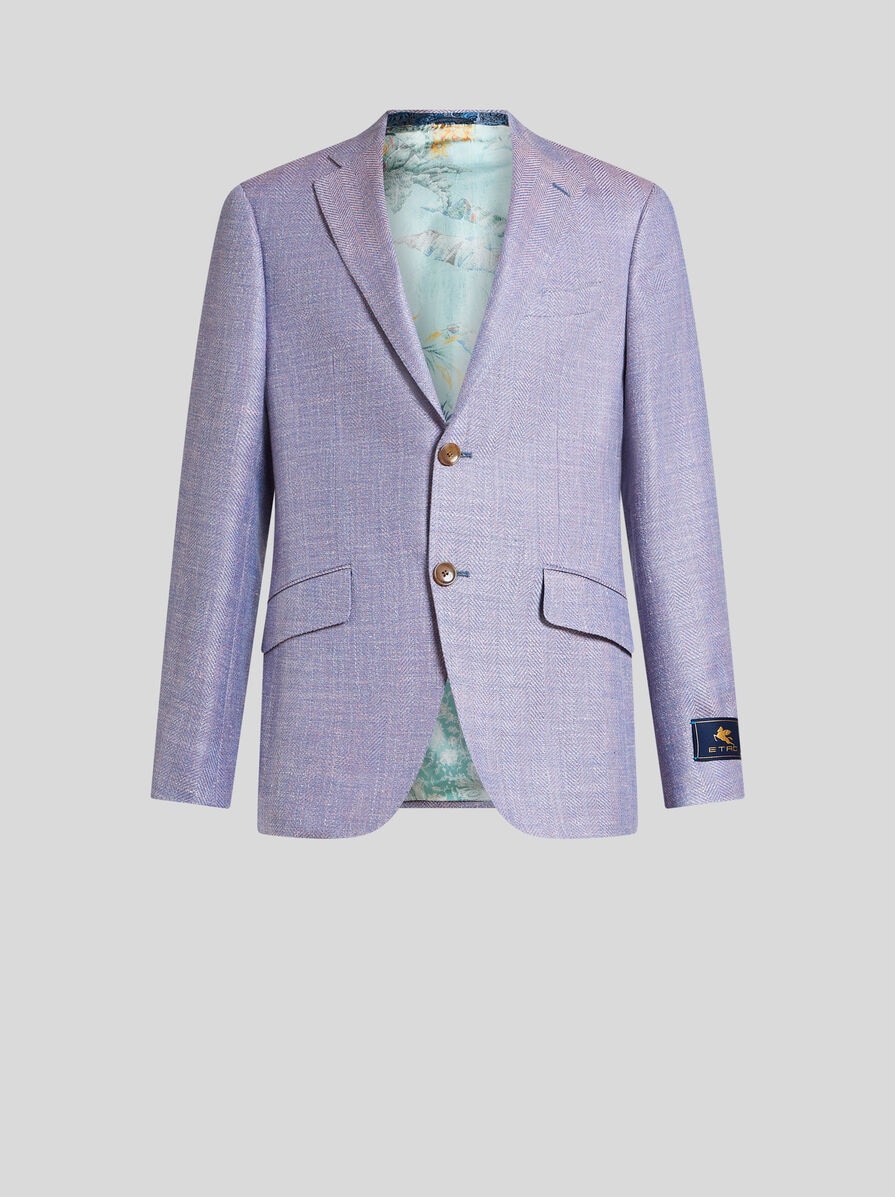 WOOL-BLEND HERRINGBONE BLAZER - 1